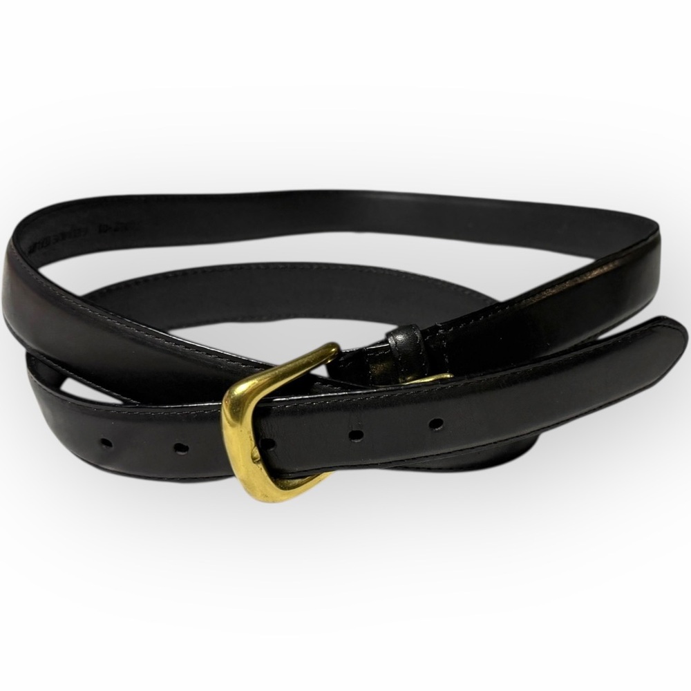 Big Men’s‎ Sleek Black Belt with Solid Brass Buckle